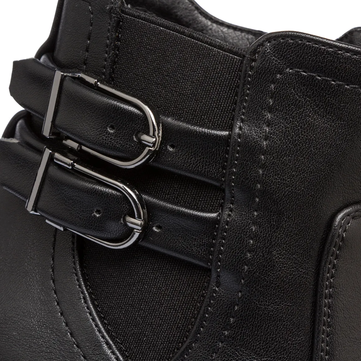 Stivaletti neri da donna con tacco 8,5 cm e fibbie Lora Ferres