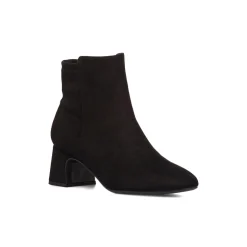 Stivaletti neri da Donna con tacco 6,5 cm effetto scamosciato Swish Jeans