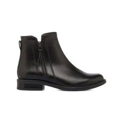 Stivaletti neri da Donna in pelle con zip Primopiano