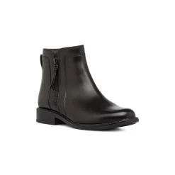 Stivaletti neri da Donna in pelle con zip Primopiano