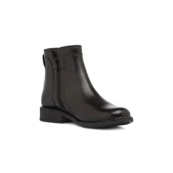 Stivaletti neri da Donna in pelle con zip Primopiano