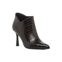 Stivaletti neri da Donna con tacco a spillo 9 cm effetto coccodrillo Lora Ferres