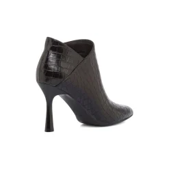 Stivaletti neri da Donna con tacco a spillo 9 cm effetto coccodrillo Lora Ferres