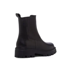 Stivaletti neri da Donna in pelle con elastico laterale Primopiano