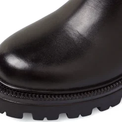 Stivaletti neri da Donna in pelle con elastico laterale Primopiano