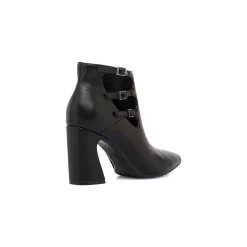 Stivaletti neri da Donna con tacco 8,5 cm e fibbie Swish Jeans