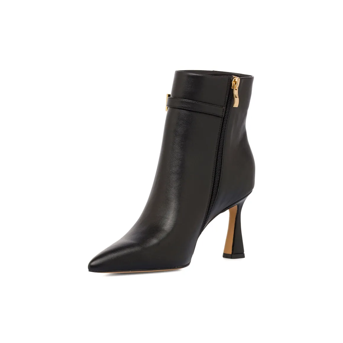 Stivaletti neri da Donna con tacco rocchetto 8 cm e fibbia Lora Ferres