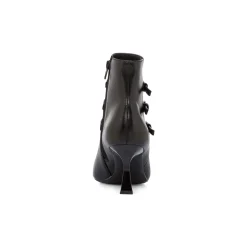 Stivaletti neri da Donna in Pelle con fibbie e tacco 5,5 cm Primopiano
