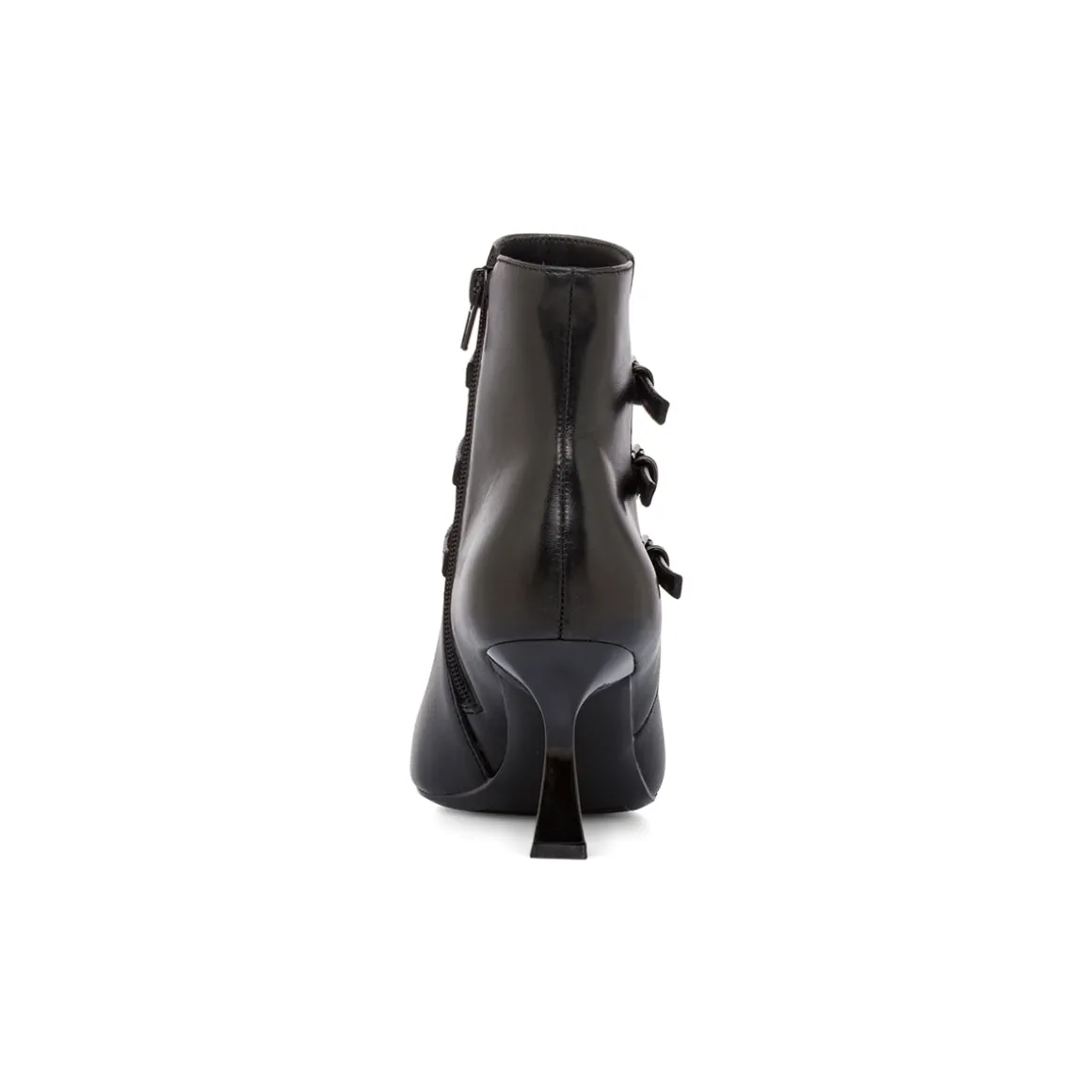 Stivaletti neri da Donna in Pelle con fibbie e tacco 5,5 cm Primopiano