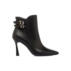 Stivaletti neri da Donna con fibbie e tacco 9 cm Lora Ferres