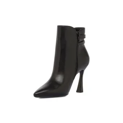 Stivaletti neri da Donna con fibbie e tacco 9 cm Lora Ferres