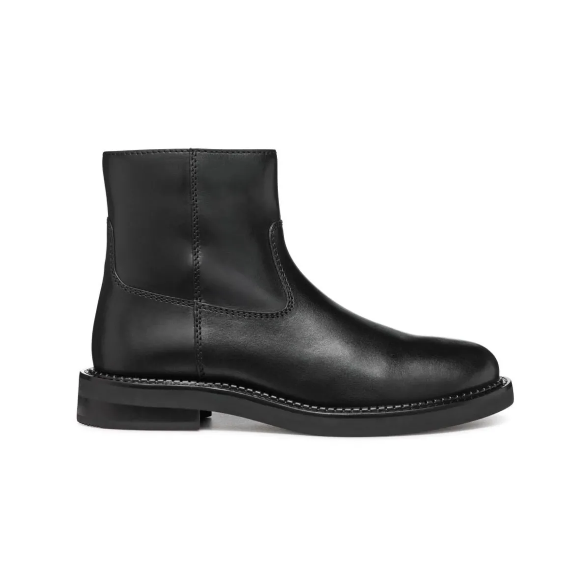 Stivaletti neri da Donna in pelle con suola traspirante Geox
