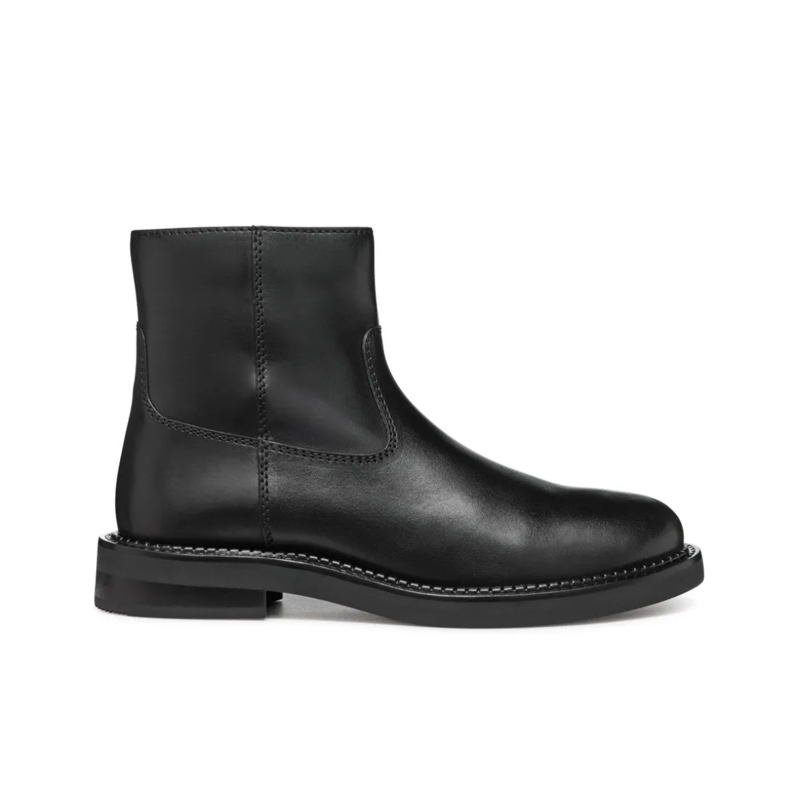 Stivaletti neri da Donna in pelle con suola traspirante Geox