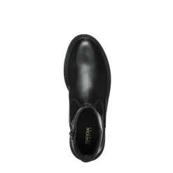 Stivaletti neri da Donna in pelle con suola traspirante Geox