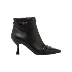 Stivaletti neri da Donna con fibbie e tacco 7,5 cm Swish Jeans