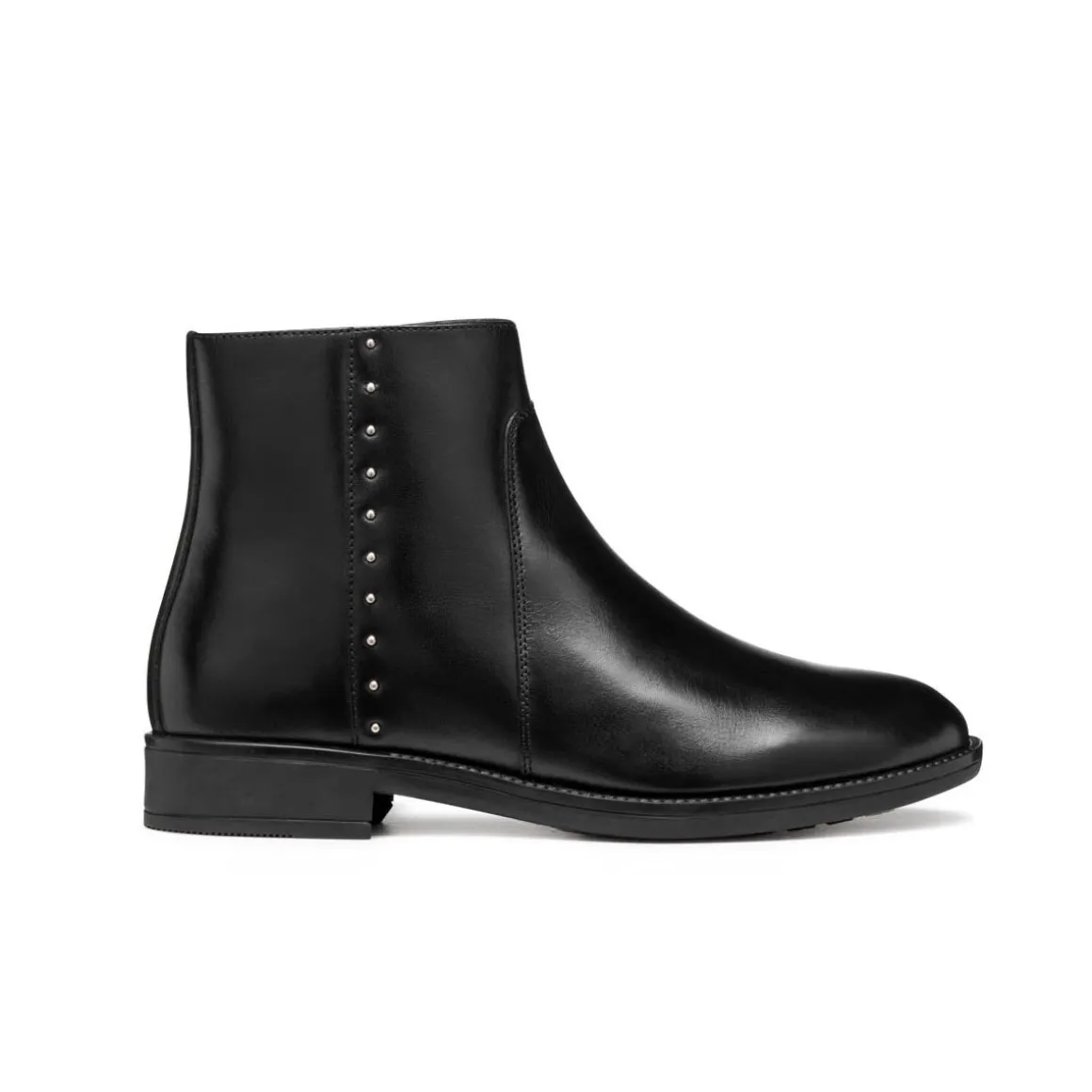Stivaletti neri da Donna in pelle con dettagli metallici Geox
