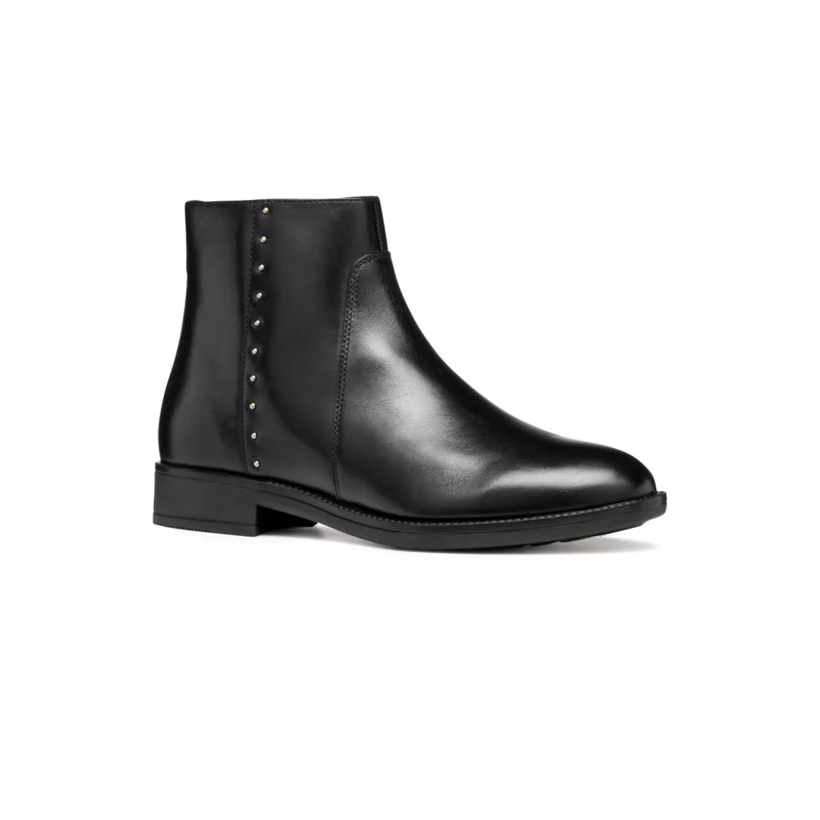 Stivaletti neri da Donna in pelle con dettagli metallici Geox