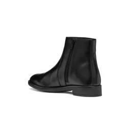 Stivaletti neri da Donna in pelle con dettagli metallici Geox