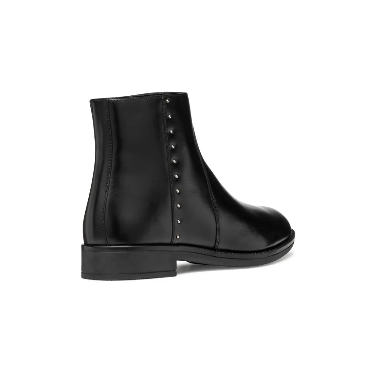 Stivaletti neri da Donna in pelle con dettagli metallici Geox