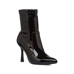 Stivaletti neri da Donna con tacco 9 cm effetto vernice Lora Ferres