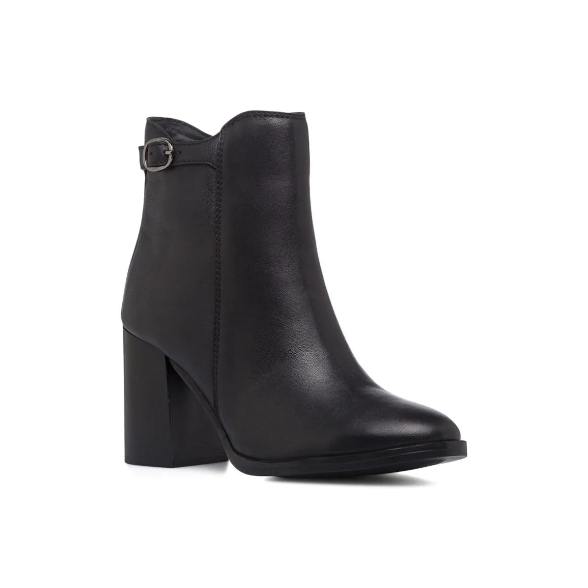 Stivaletti neri da Donna con fibbia e tacco 8 cm Primopiano