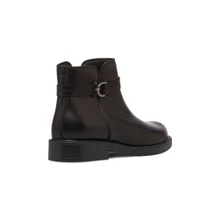Stivaletti neri da donna in pelle con cinturino P Essentials