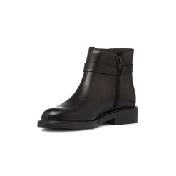 Stivaletti neri da donna in pelle con cinturino P Essentials