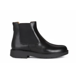 Stivaletti neri da Donna in pelle con suola traspirante Geox