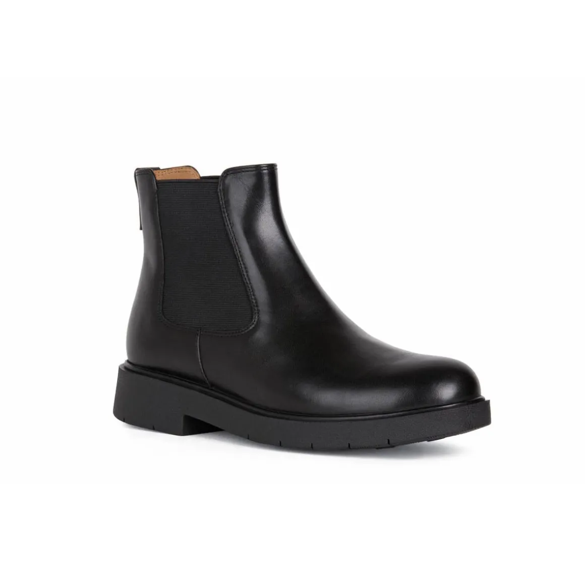 Stivaletti neri da Donna in pelle con suola traspirante Geox