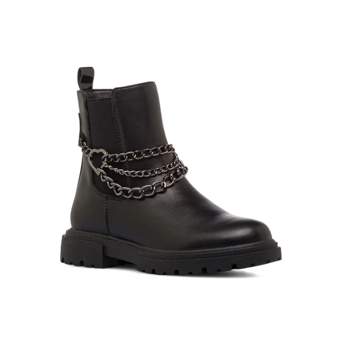 Stivaletti neri da ragazza con catene decorative Swish Jeans