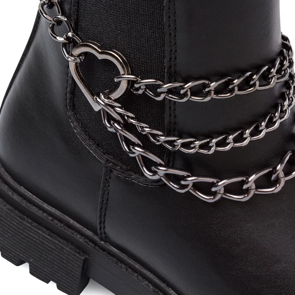 Stivaletti neri da ragazza con catene decorative Swish Jeans