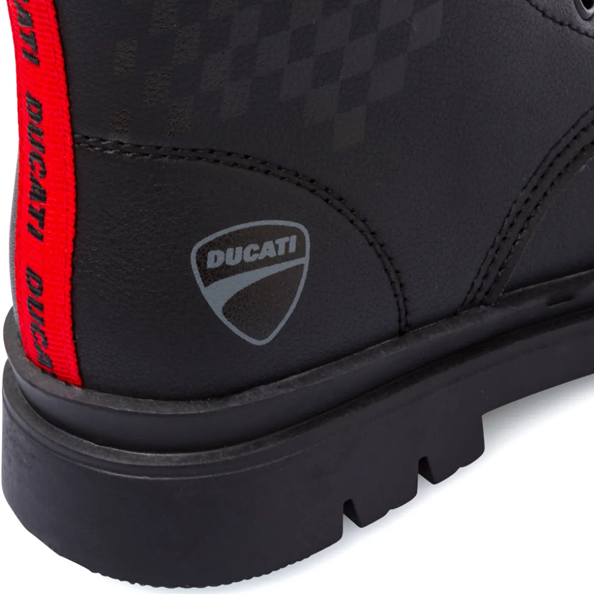 Stivaletti neri da Ragazzo Ducati con dettaglio rosso sul retro