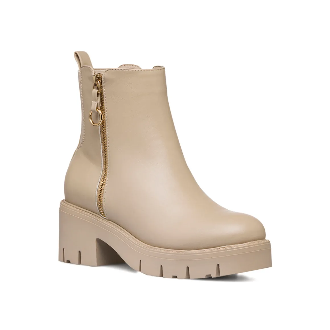 Stivaletti nude da Donna con zip e tacco 7 cm Swish Jeans