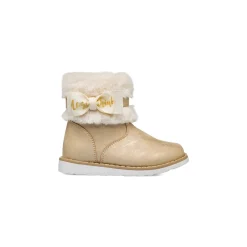 Stivaletti oro metal da bambina con finta pelliccia Le Scarpe di Alice