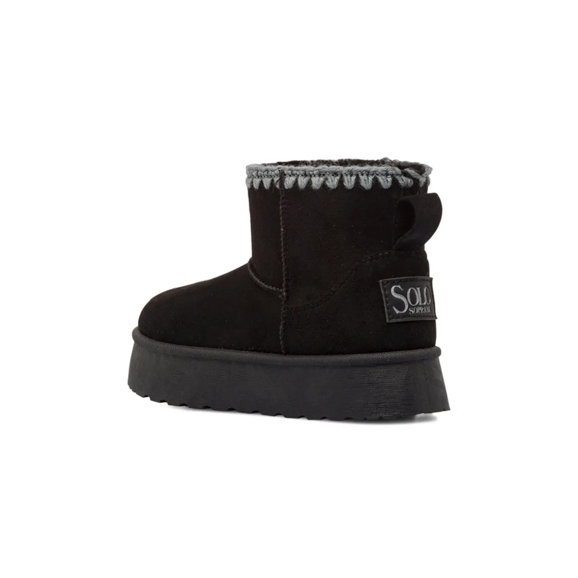 Stivaletti platform imbottiti cozy boots da bambina neri Solo Soprani