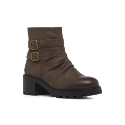Stivaletti slouchy marroni da Donna con fibbie Lora Ferres