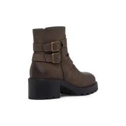 Stivaletti slouchy marroni da Donna con fibbie Lora Ferres