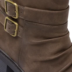 Stivaletti slouchy marroni da Donna con fibbie Lora Ferres