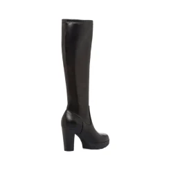 Stivali alti comfort neri da Donna con risvolto e tacco 9 cm P Soft