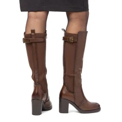 Stivali alti con tacco 8,5 cm marroni da donna Lora Ferres