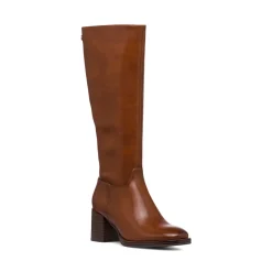 Stivali alti da donna marroni con tacco 6,5 cm Lora Ferres