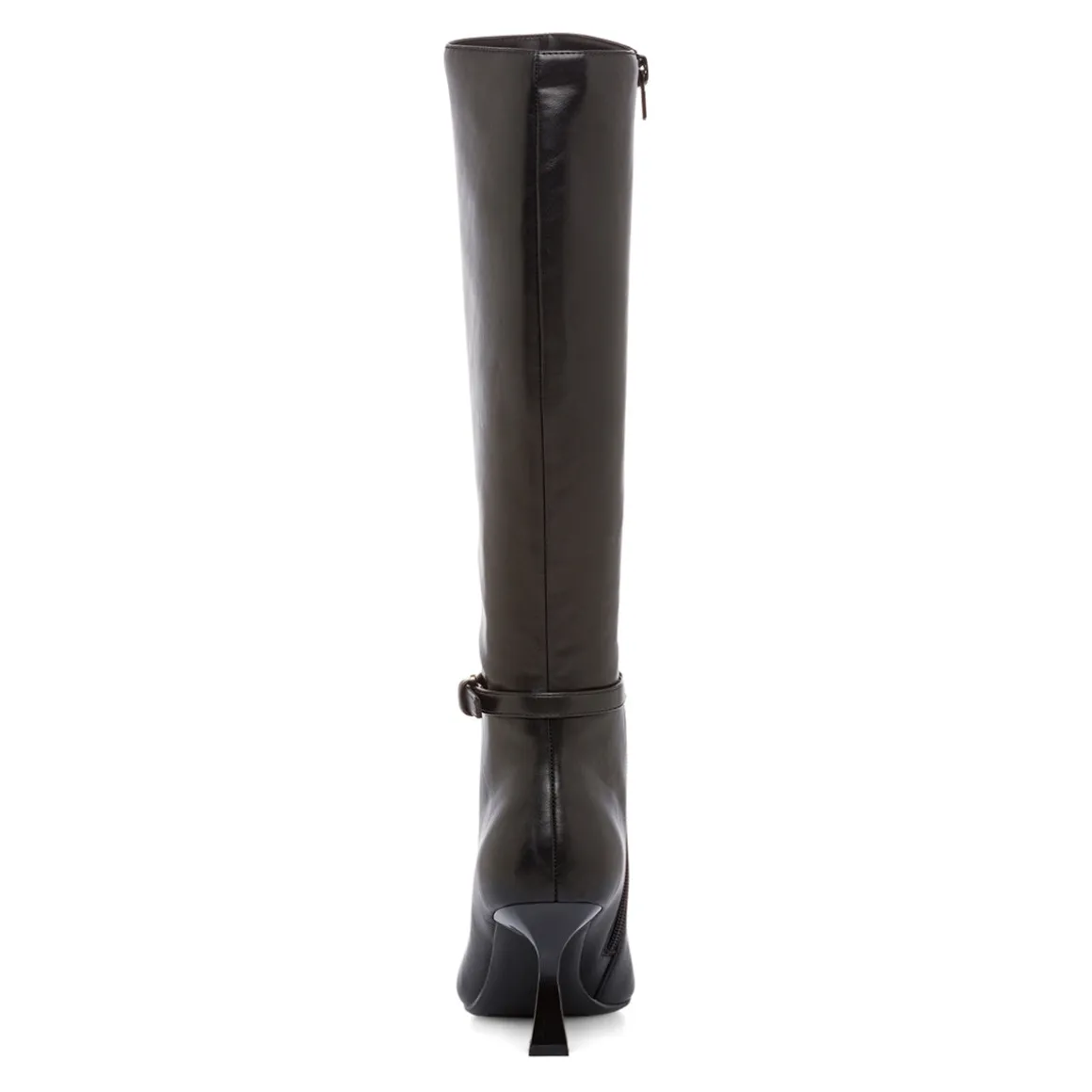 Stivali alti da donna neri con tacco 7 cm e cinturino Lora Ferres