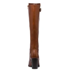 Stivali alti marroni da Donna con fibbia e tacco 8 cm Lora Ferres