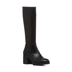 Stivali alti neri comfort da Donna con tacco a blocco 7 cm P Soft