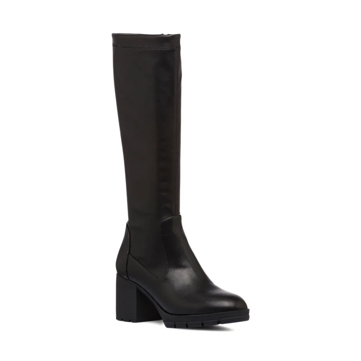 Stivali alti neri comfort da Donna con tacco a blocco 7 cm P Soft