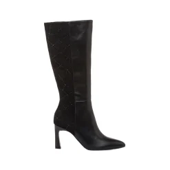 Stivali alti neri da Donna con strass e tacco 8 cm Lora Ferres