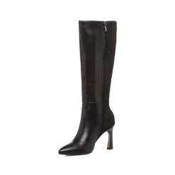 Stivali alti neri da Donna con strass e tacco 8 cm Lora Ferres
