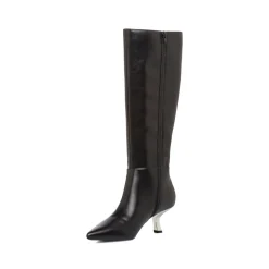 Stivali alti neri da Donna con tacco bianco 7 cm Lora Ferres