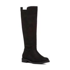 Stivali alti neri da Donna in similpelle effetto scamosciato Swish Jeans