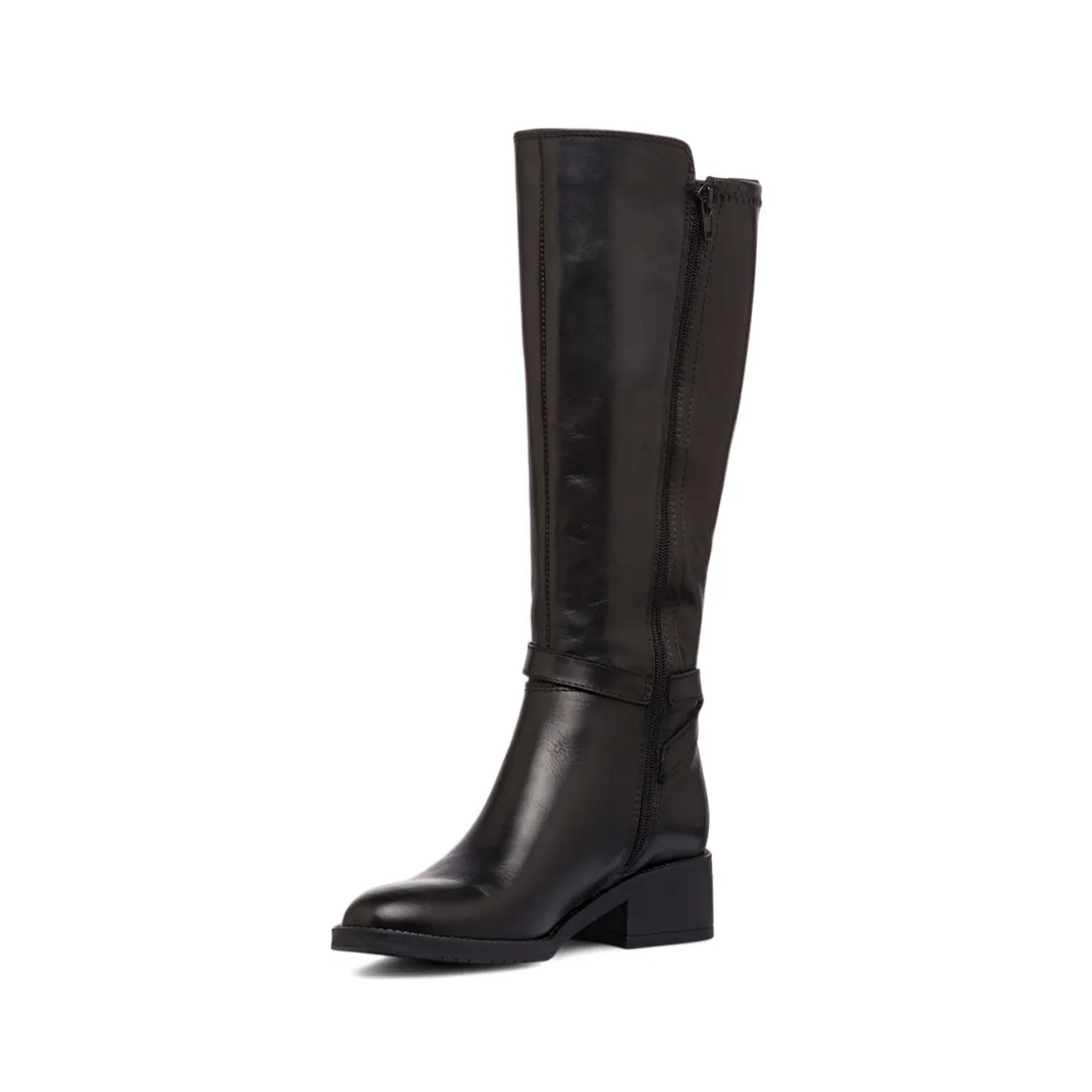 Stivali alti neri da donna in pelle P Essentials